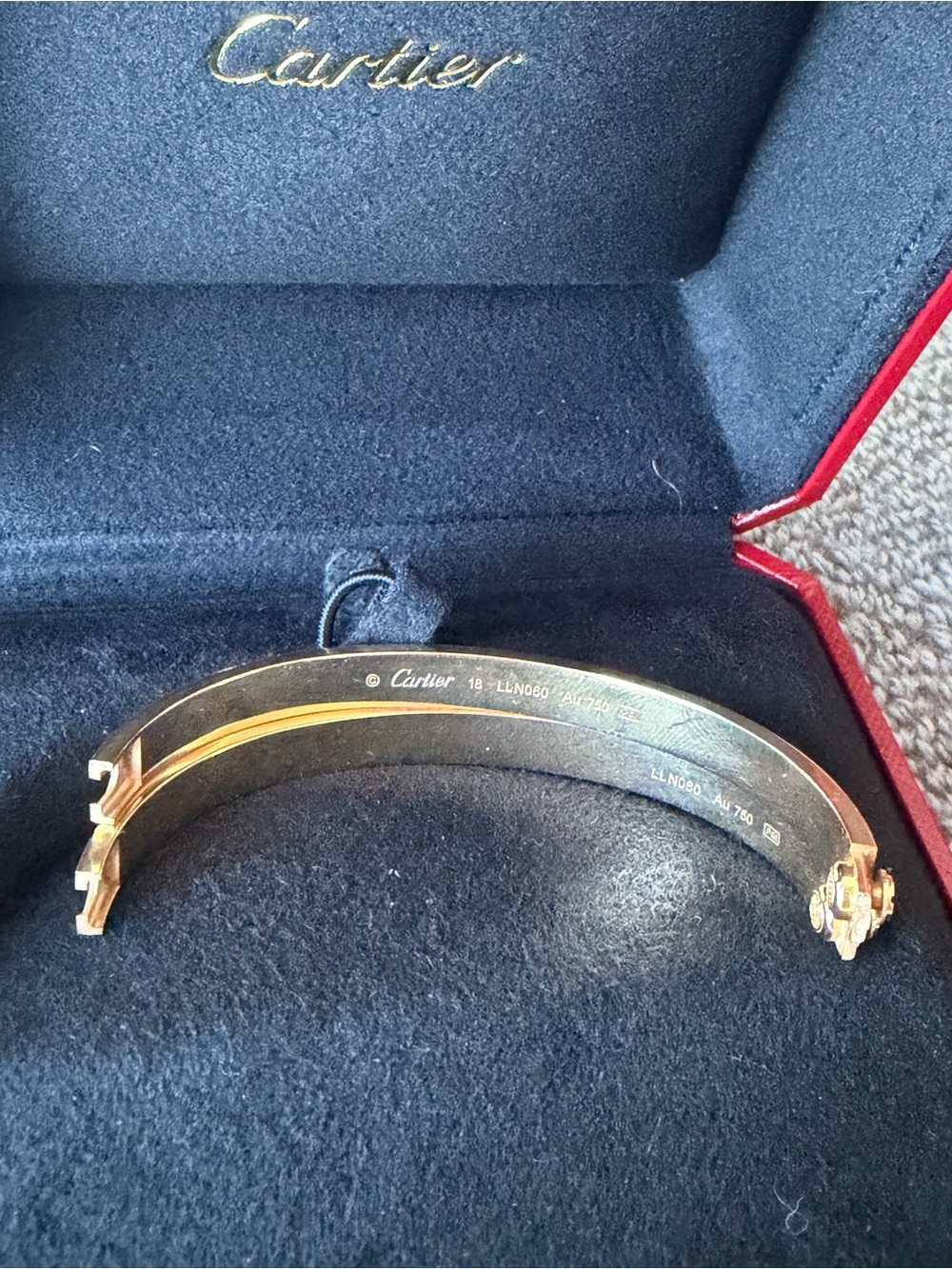 Cartier Rose Gold Love Bracelet with Gold Screwdriver and Red Box size 18 - Picture 2 of 3